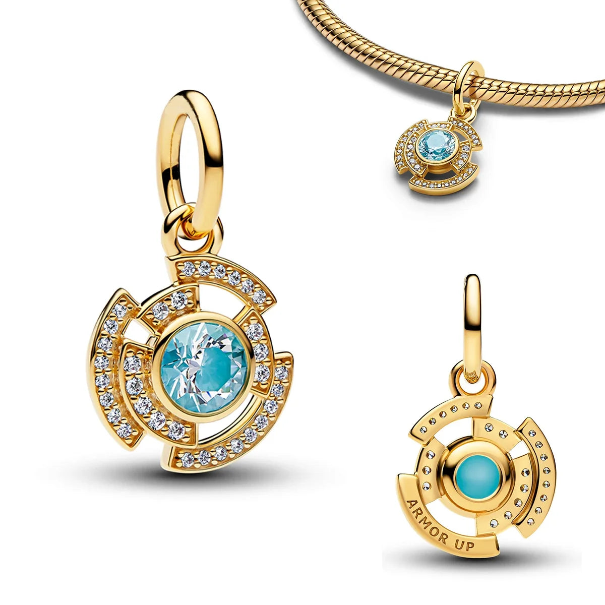 925 Sterling Silver Golden Charms – Horse, Lion & Castle Beads for Bracelets & Necklaces