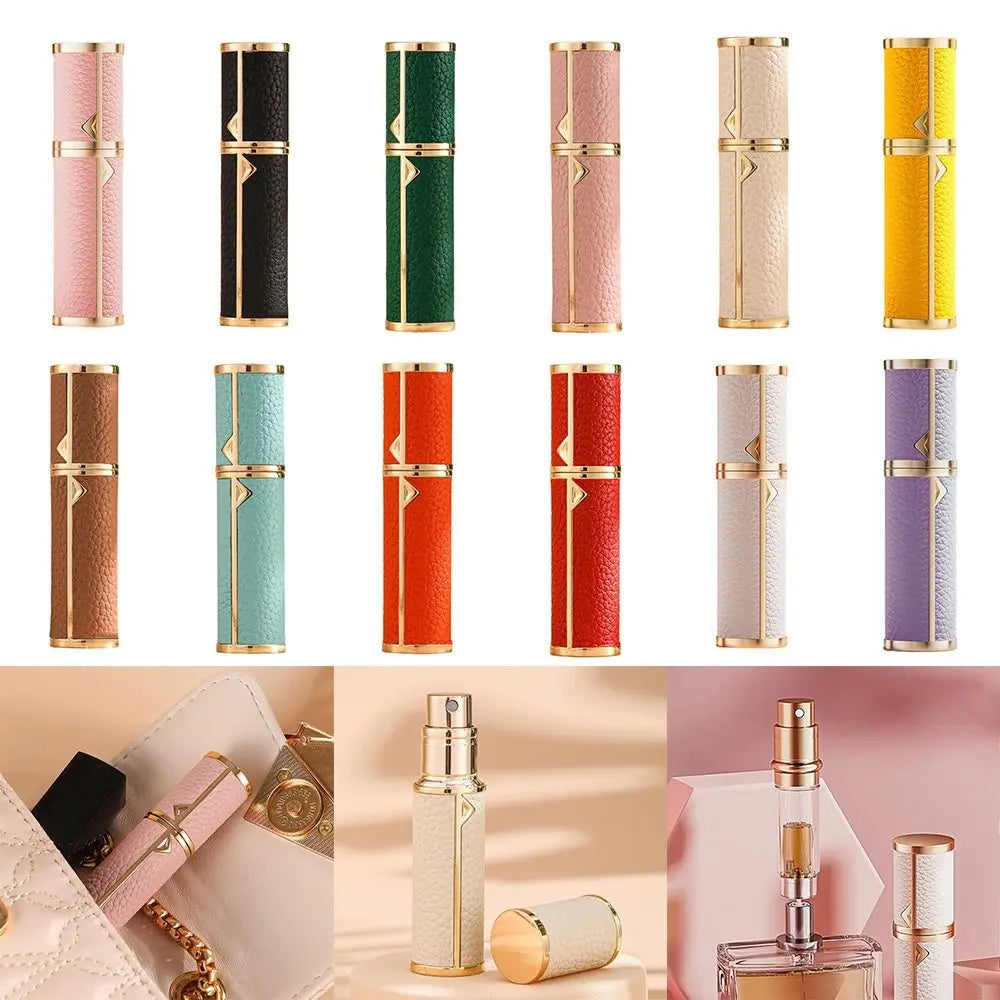 5ML PU Lychee Perfume Bottle – Refillable Bottom-Fill Atomizer | Travel Ultrafine Mist Fragrance Container