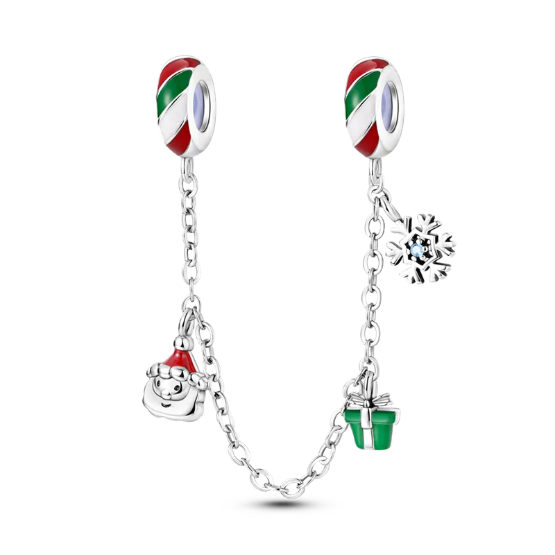 925 Sterling Silver Star Moon Safety Chain Charm | Pandora Fit Jewelry