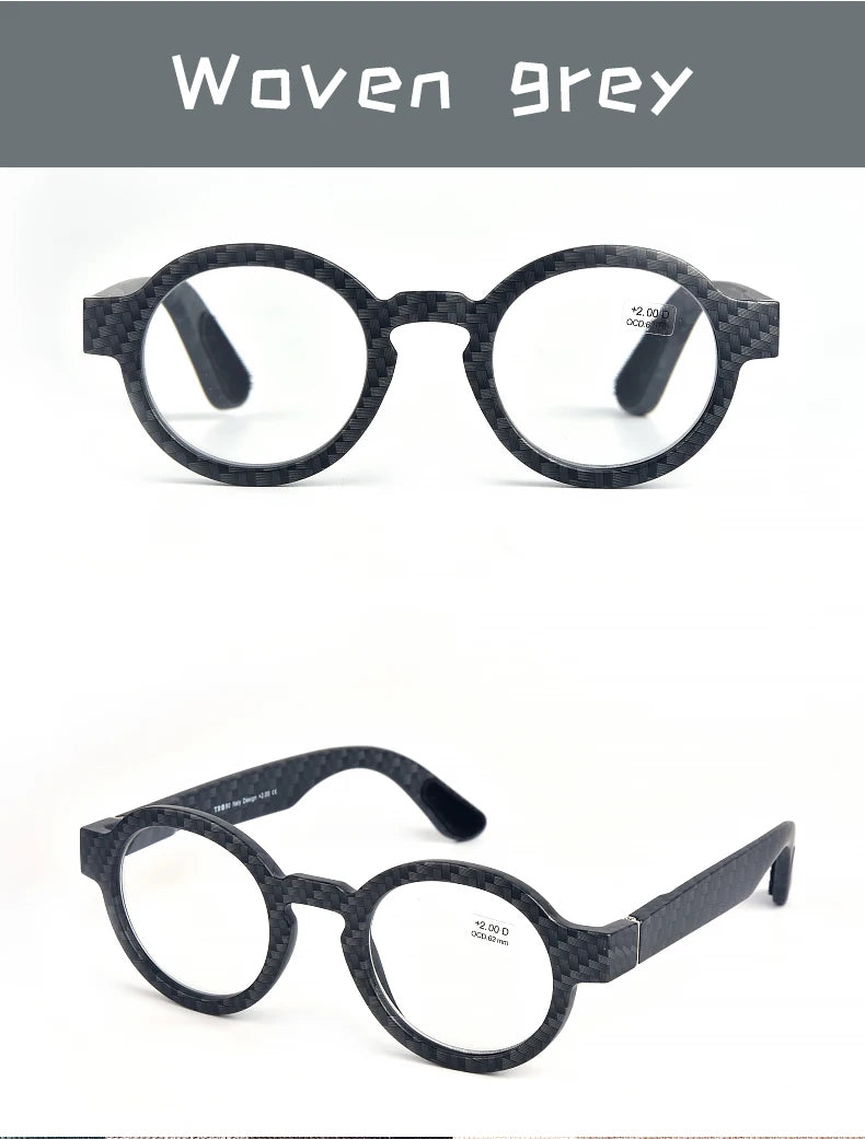Guanhao Brand Men Reading Glasses – Vintage Round Frame Clear Eyewear | Thick Large Frame Presbyopia Glasses for Women & Elderly