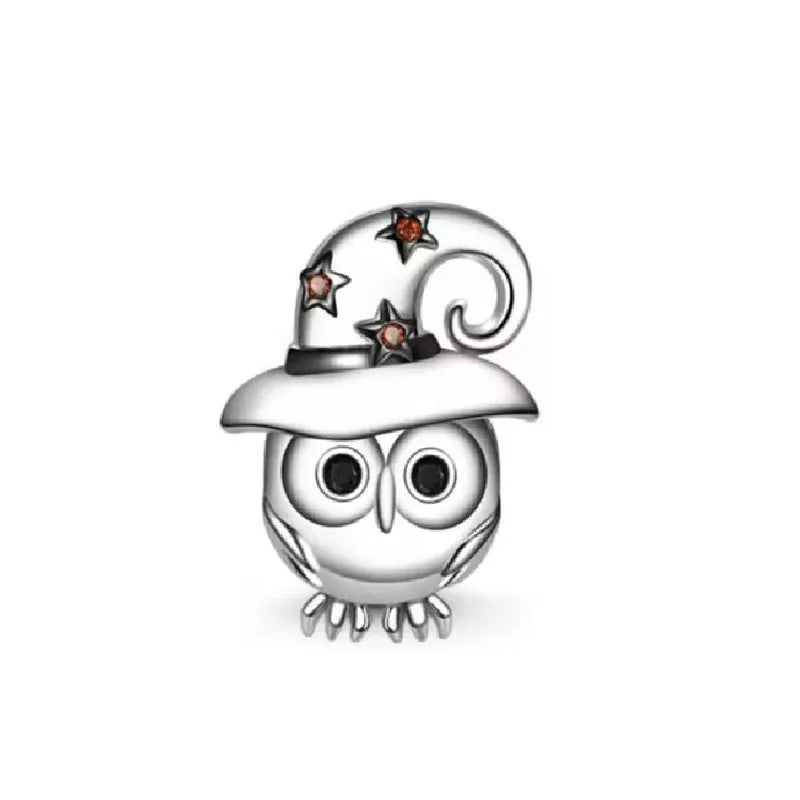 925 Sterling Silver Plated Dog, Cat & Owl Charms | Glow in the Dark Animal Beads | Fit Original Pandora Bracelet Women’s Jewelry