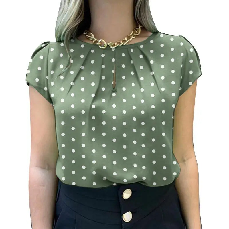 2024 Summer Tunic Top 🌸 ZANZEA Polka Dot Short Sleeve Blouse Women ✨