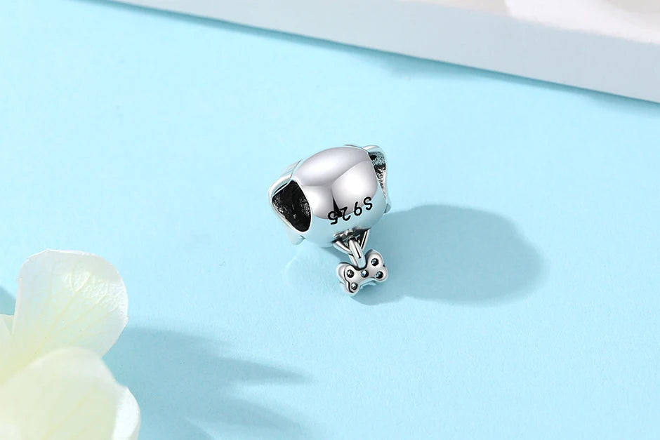 Original Sterling Silver Pet Paw Charm | Love Dog Cat Print Beads for Pandora Bracelets & DIY Jewelry
