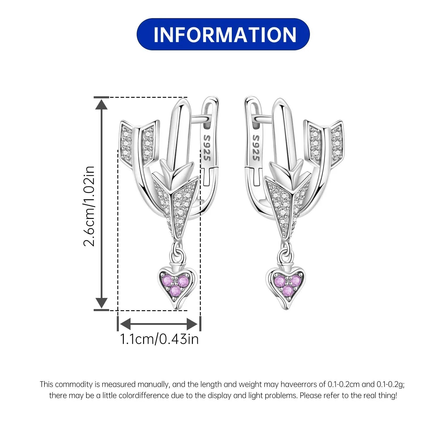 Orstarry 925 Sterling Silver Pink Sweet Bow Drop Earrings | Women’s Original Jewelry Party & Anniversary Gift