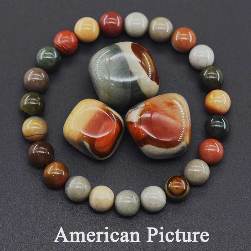 Genuine Tree Patterned Moss Agate Beads Bracelet – Natural Energy Healing Jewelry for Men & Women