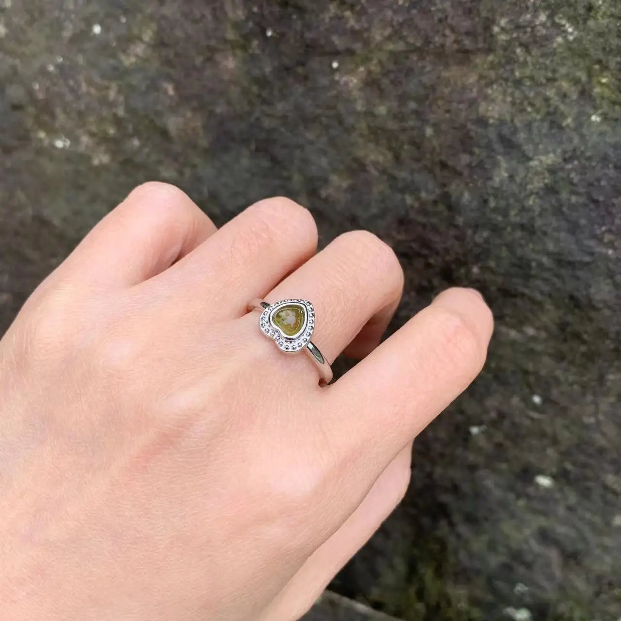 New Arrival Natural Tourmaline Stone Ring – Elegant Copper Jewelry Gift for Women