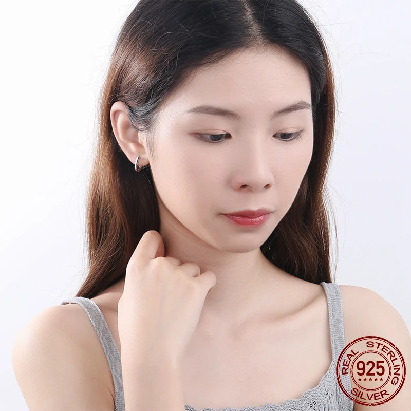 925 Sterling Silver Clear CZ Heart Geometric Hoop Earrings – Women’s Wedding & Engagement Fine Jewelry Gift