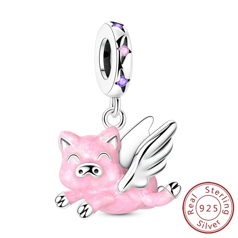 925 Sterling Silver Star, Moon & Watch Cube Charms | Original Beads Fit Bracelet & Pendant DIY Fine Jewelry Gift for Women