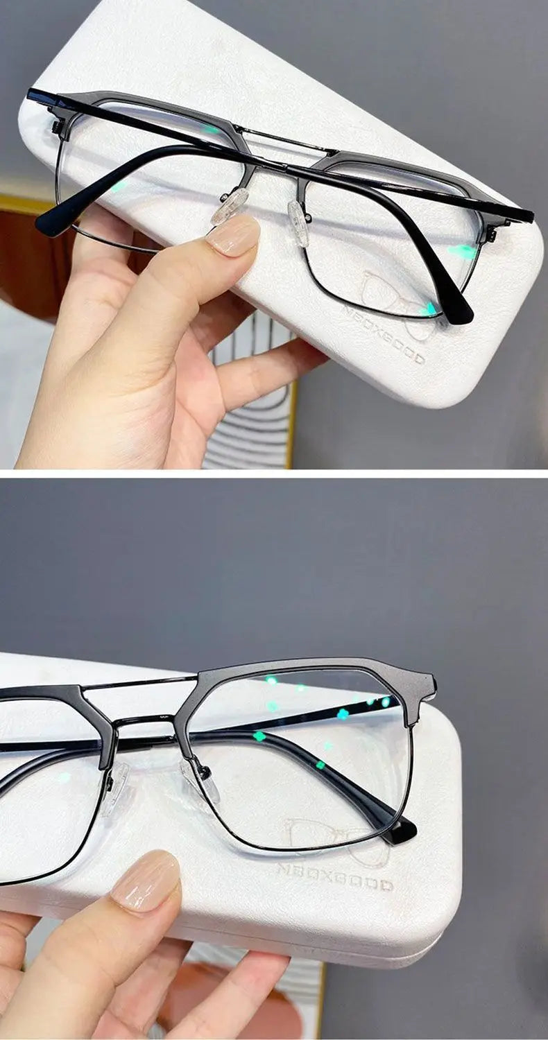 Luxury Brand Square Black Frame Myopia Glasses – Anti-Blue Light Nearsighted Eyeglasses Unisex (0 to -4.0 Diopters)