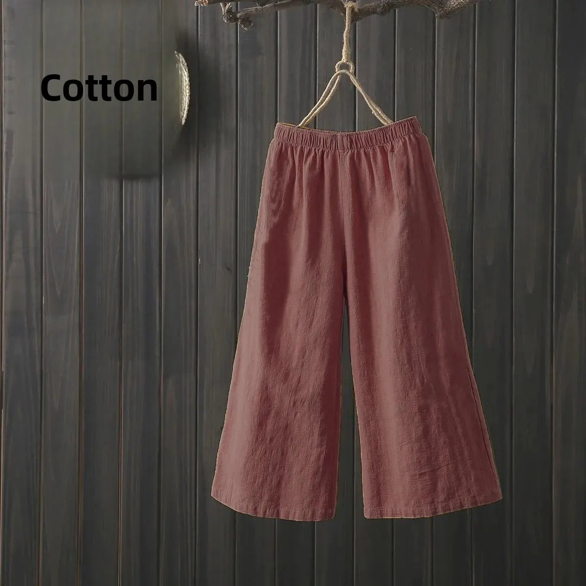 High Waist Cotton Linen Wide Leg Pants | Summer Thin Straight-Cut Trousers for Women Korean Style