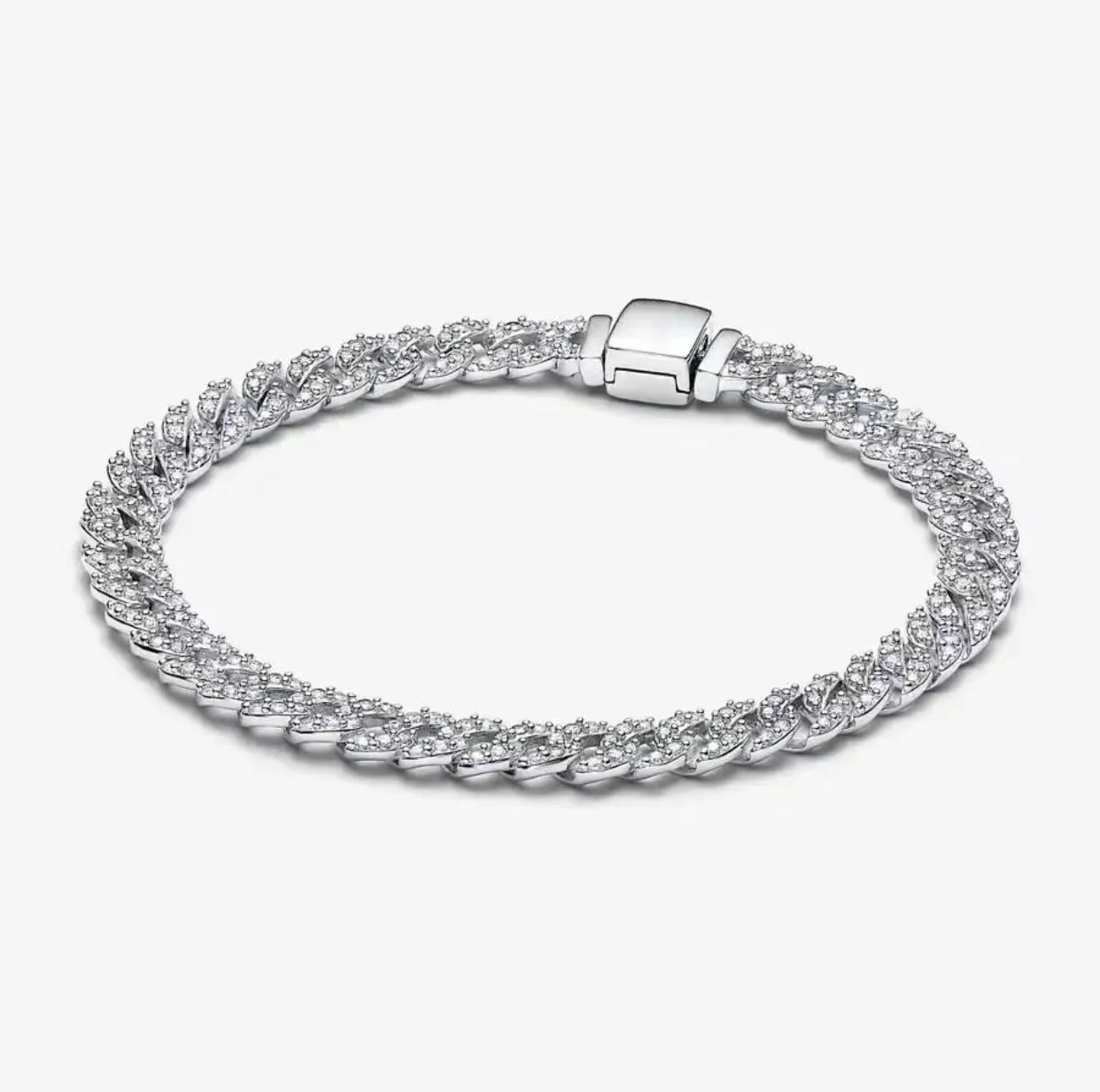 Charming 925 Sterling Silver Tennis Bracelet | DIY Bead Fashion Jewelry Gift