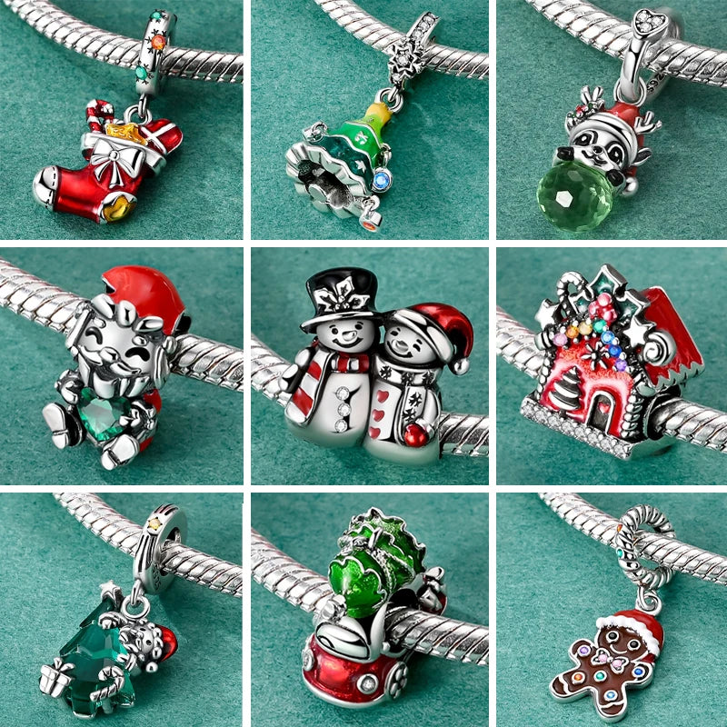 2025 Original 925 Sterling Silver Christmas & Halloween Charms | Santa Claus Snowman Beads Fit Bracelet Pendant Jewelry Gift