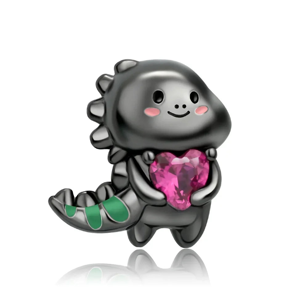 Halloween 925 Sterling Silver Black Skull, Bat & Pumpkin Charms | Pendant for DIY Original Bracelets, Women’s Fine Jewelry Gift