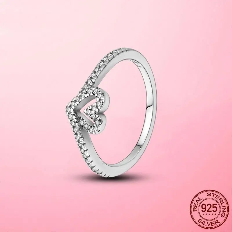 925 Silver Stackable Infinite Heart Daisy Flower Ring for Women | Sterling Silver Brand Jewelry Gift