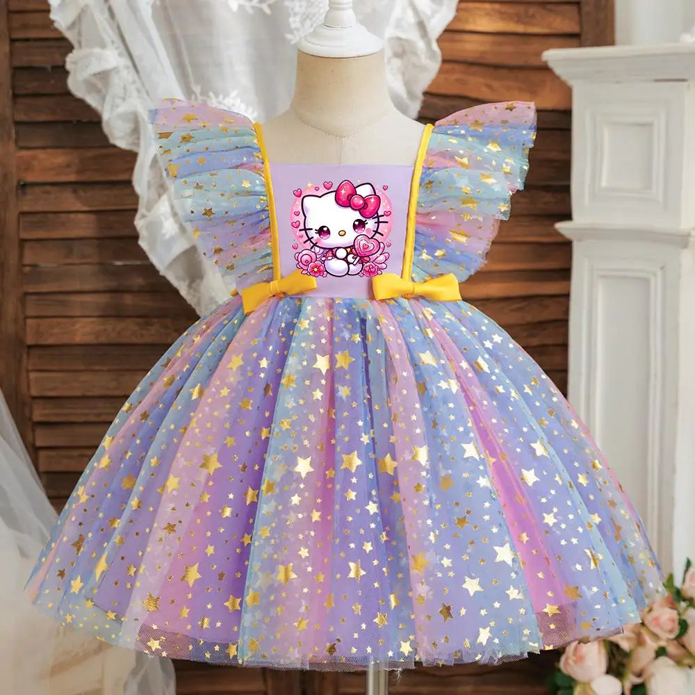 Hello Kitty Baby Princess Dress – Girls Birthday & Christmas Party Sleeveless Tulle Tutu Dress for 1-5Y