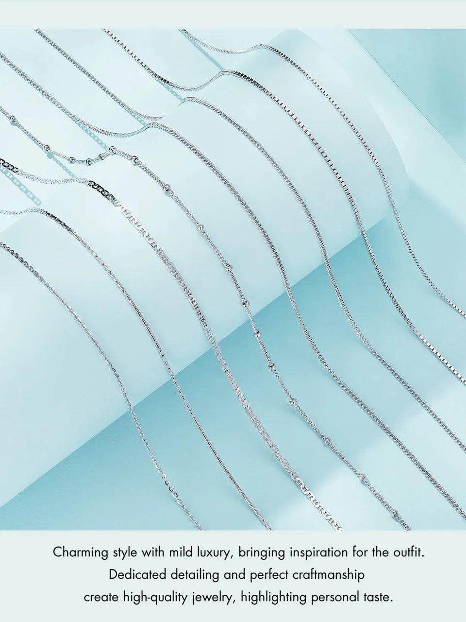 BAMOER Classic 925 Sterling Silver O-Chain Necklace – Adjustable Box Chain for Women