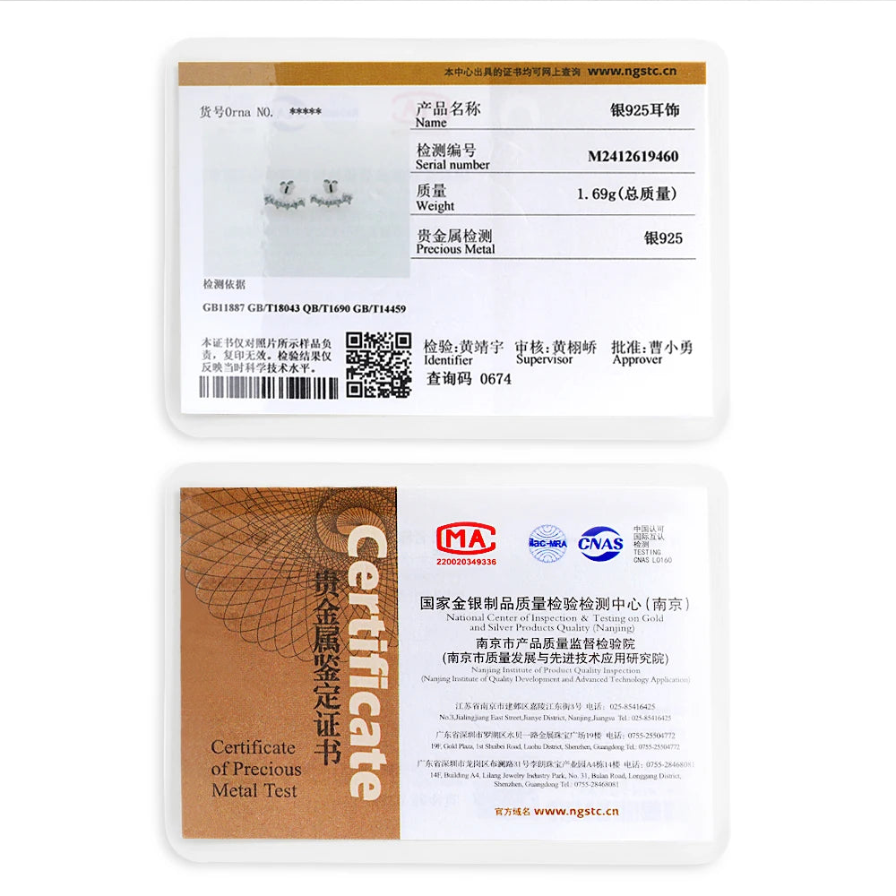 Real D Color Moissanite Diamond Earrings GRA Certified | 925 Sterling Silver Sparkling Studs for Women