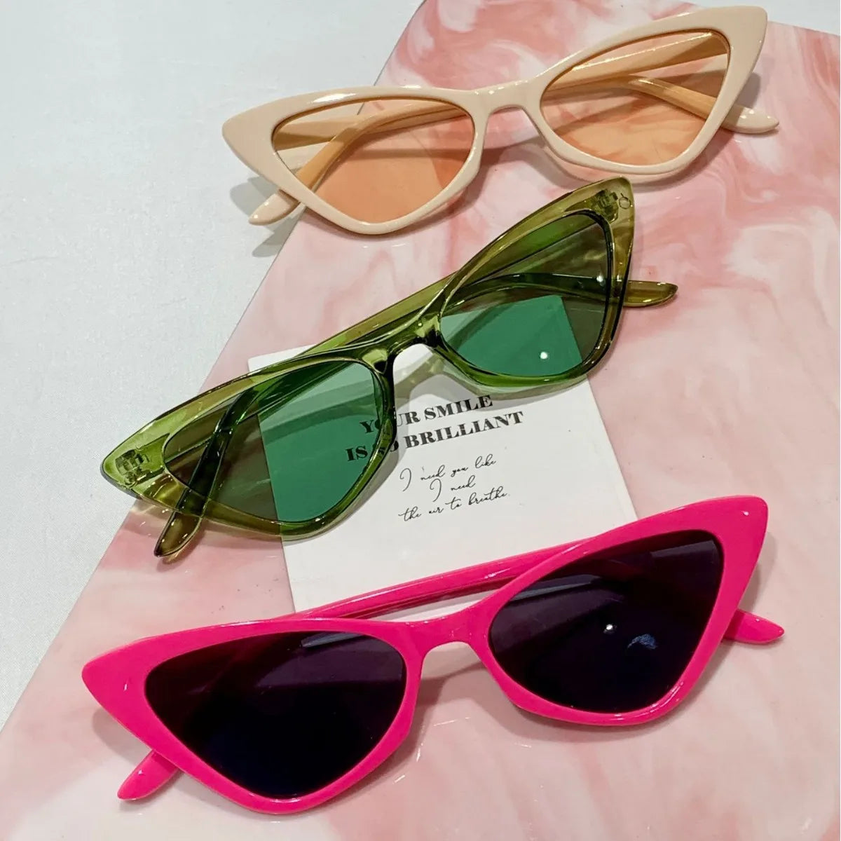 Small Frame Vintage Square Sunglasses – Women Men Cat Eye Triangle Sun Glasses Retro Unisex Eyewear