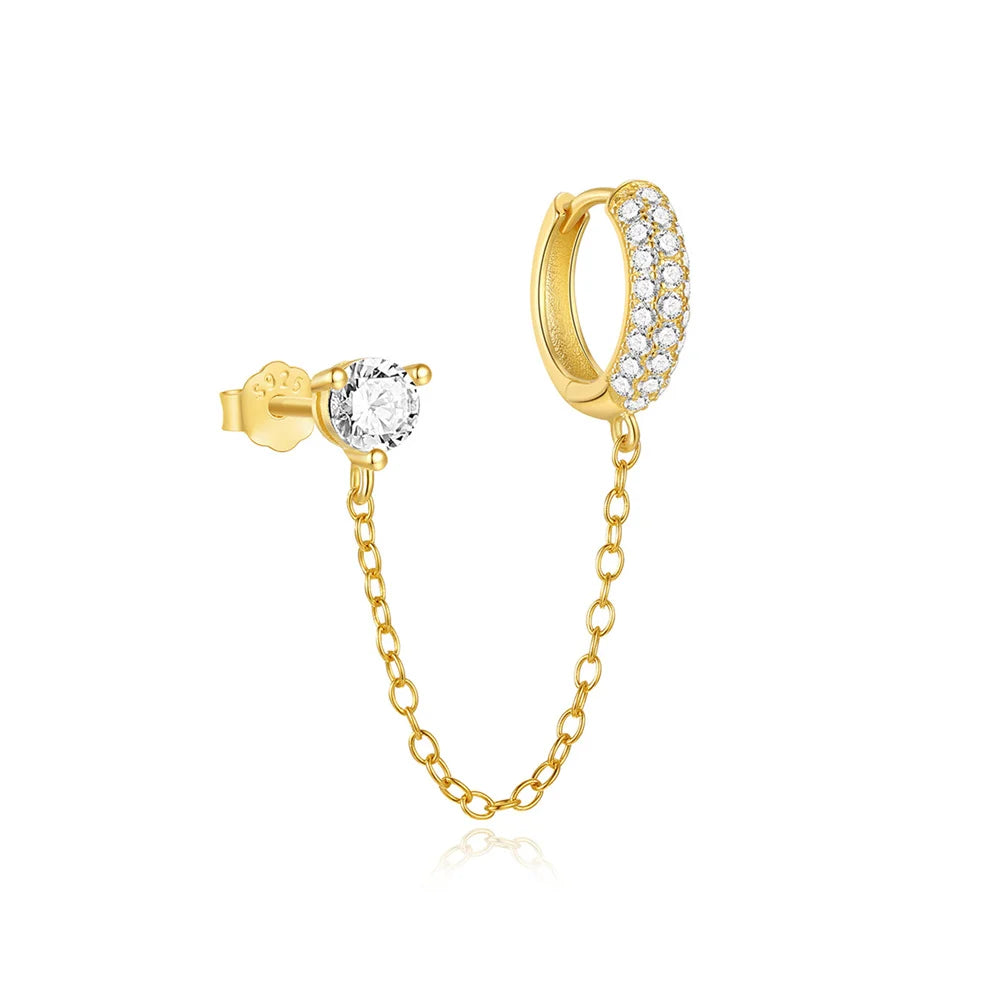 CANNER 925 Sterling Silver Horse Eye Tassel Zircon Drop Earrings – Minimalist Geometric Jewelry for Women