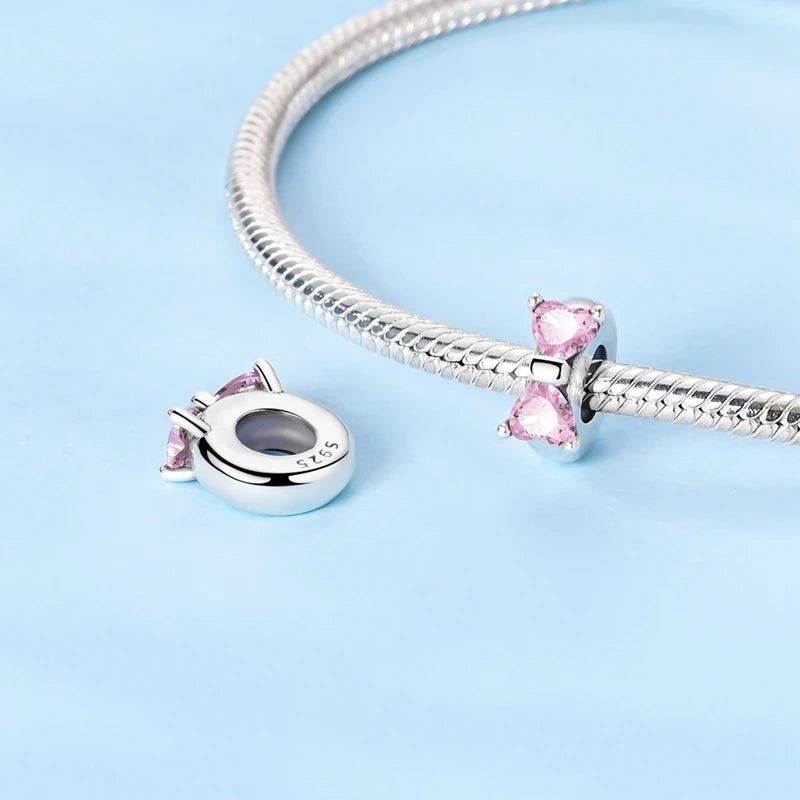 MULA 925 Sterling Silver Bow Charm | Fits Original Snake Chain Bracelet DIY Women’s Fine Jewelry Gift