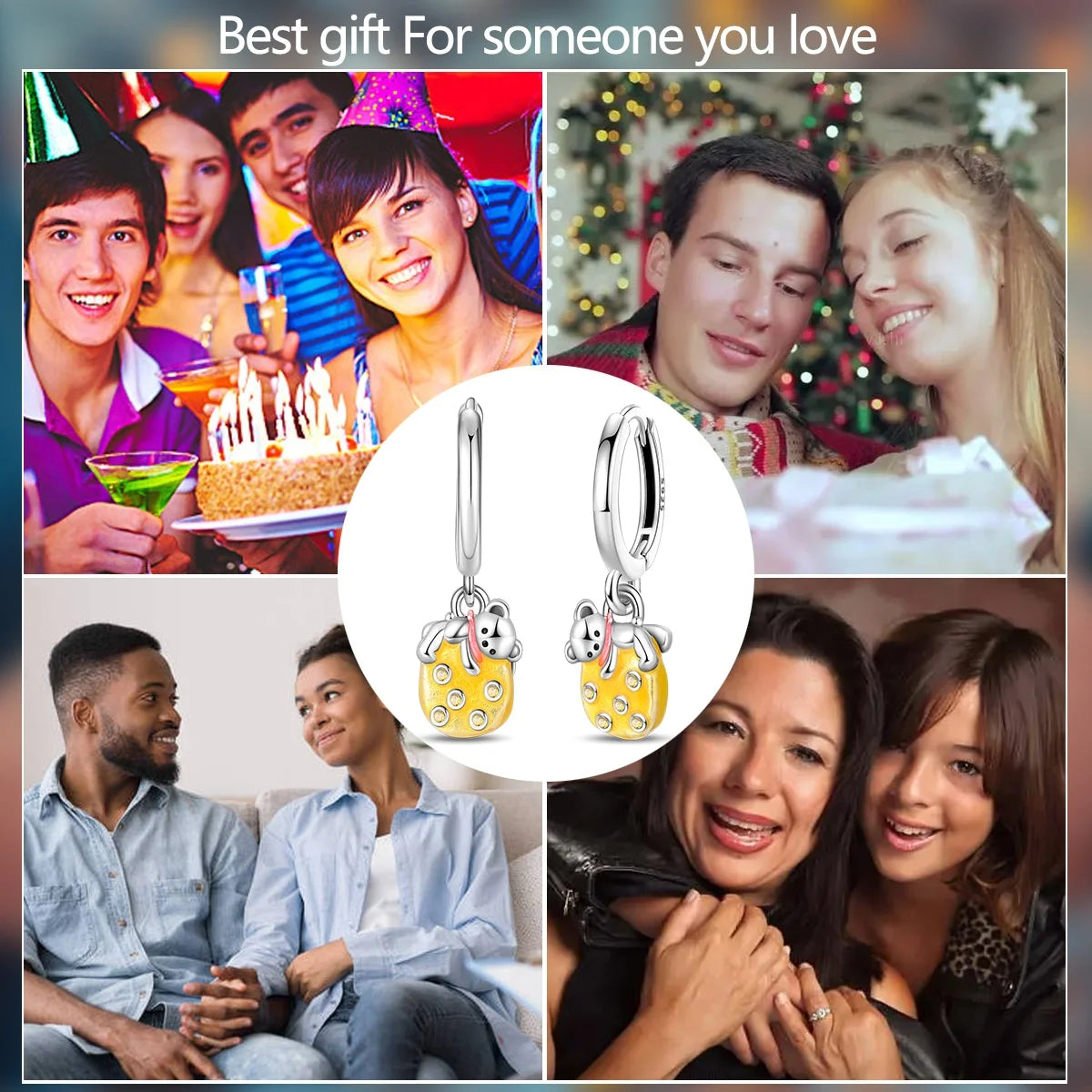 New Original 925 Sterling Silver Sweetheart Bow & Crab Ocean Earrings | Donut Zircon Round Design Women’s Fine Jewelry