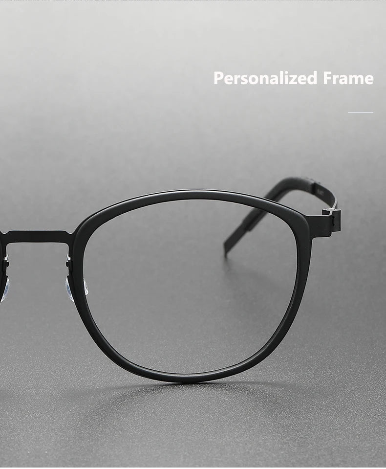 Ultralight Acetate Titanium Glasses 👓 Screwless Round Frame Eyewear