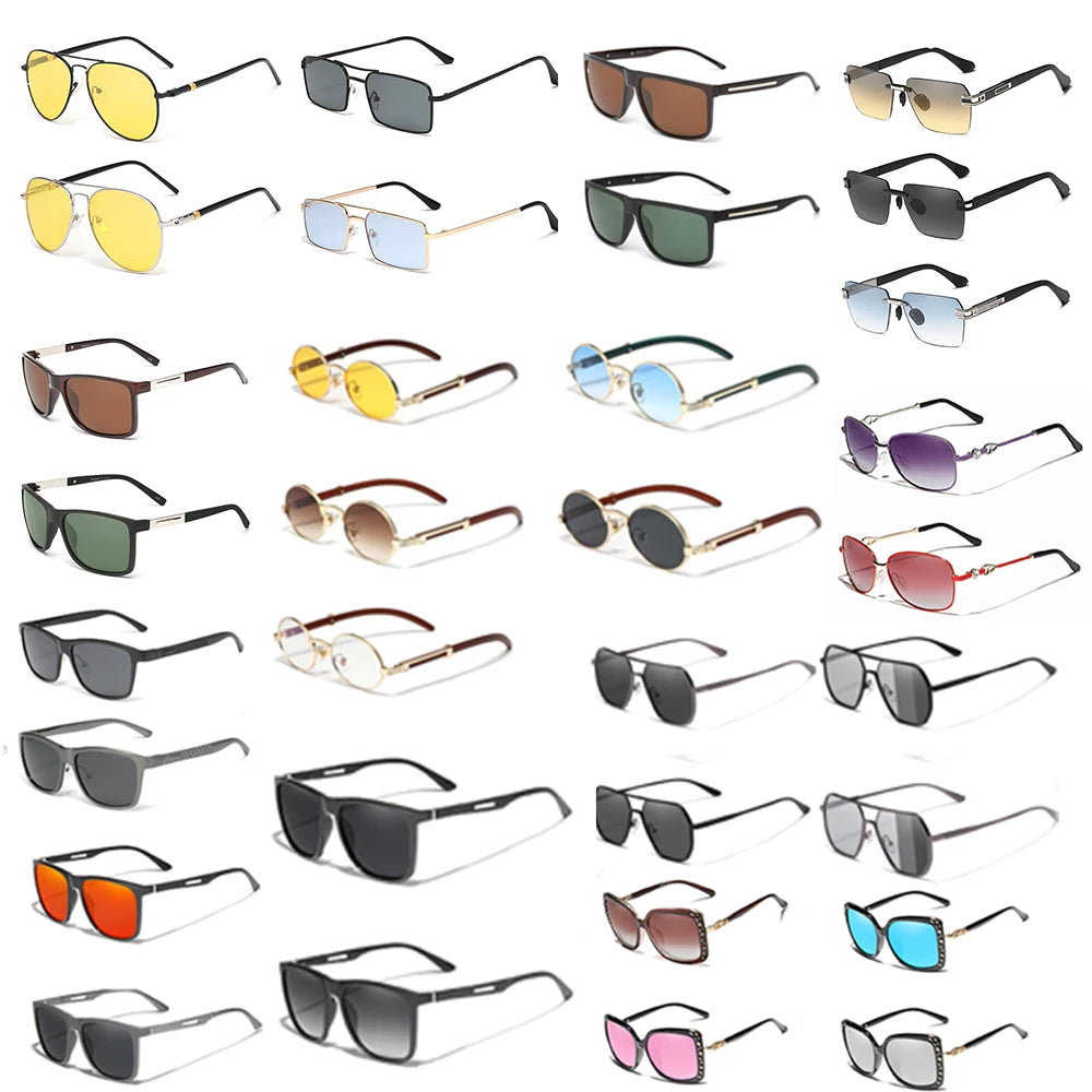 1/2/5/10/20 PCS Casual Random Sunglasses – Mystery Summer Leisure Beach Glasses for Men & Women