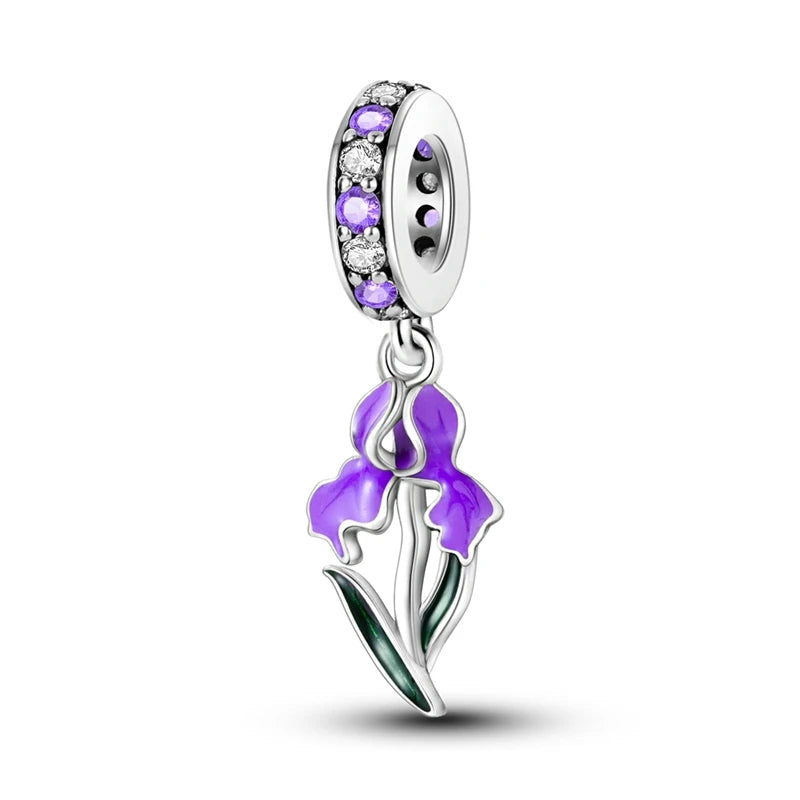 2025 925 Silver Daisy Tulip Pansy Flower Charms Bead | Fit 3mm Original Bracelets DIY Jewelry Gift