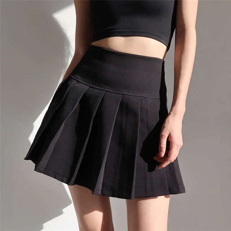 American School Y2K Style High Waist Pleated Mini Skirt – Summer Sexy Hotsweet Short Skirt for Women 2024