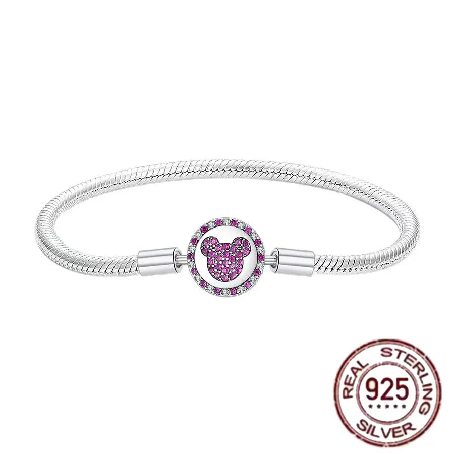 100% 925 Sterling Silver Heart Crown Snake Chain Bracelet | Women’s Fashion DIY Charm Bracelet – Original Fit