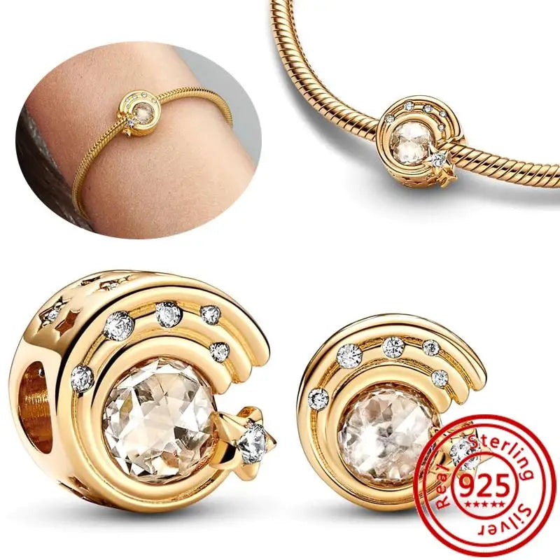 New 925 Sterling Silver Forever Always Love Murano Glass Beads | Sparkling Lucky Charms for Original Pantaro Bracelets DIY Jewelry