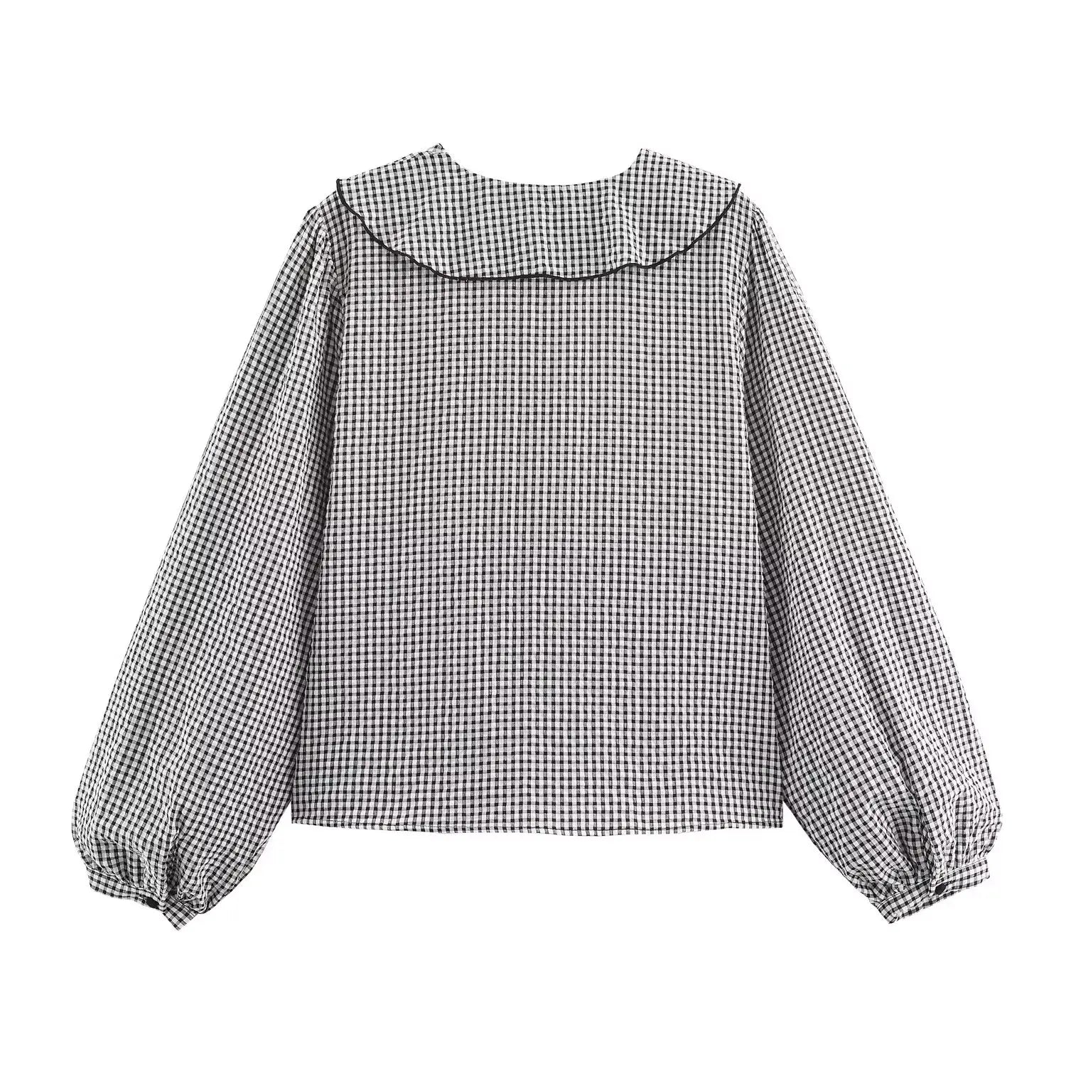BSAY Bow Plaid Shirt Women – 2025 Fall French V-Neck Long Sleeve Ruffled Blouse 🍂👚🎀