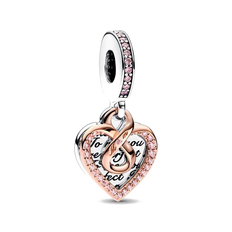 Hot Selling Rose Gold Firefly & Key Pendant Bead | 925 Sterling Silver Charm for Original European Bracelet