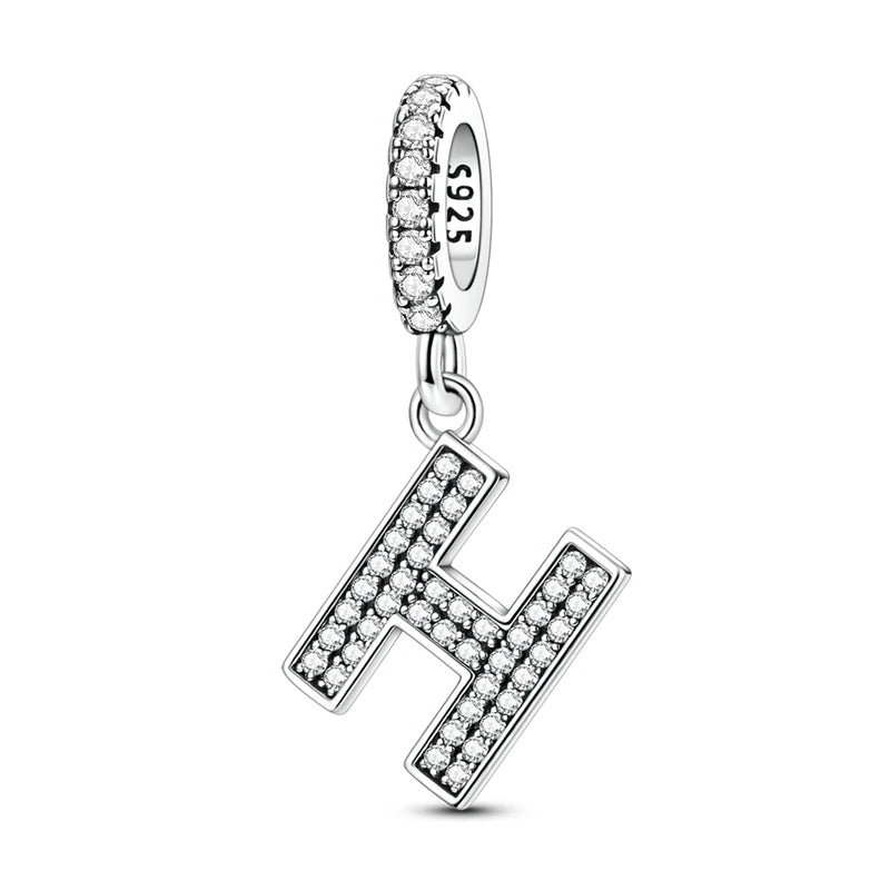 New 26 A–Z Letter Charms Beads 925 Sterling Silver | Alphabet Pendant Fit Original Bracelet Women Jewelry Gift