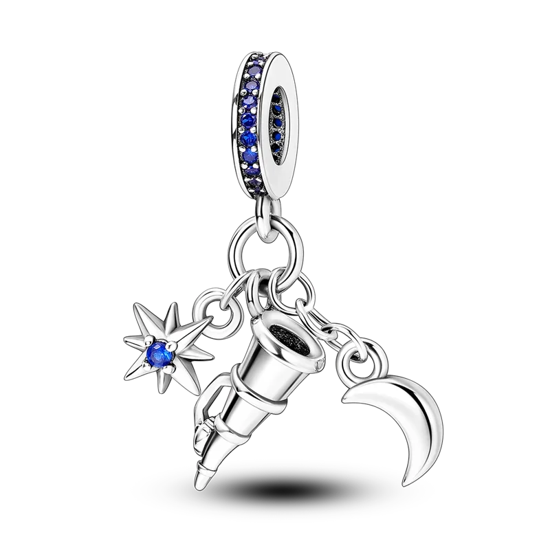 925 Sterling Silver Heart Shaped Warm Family Charm Beads Butterfly Flower Pendant