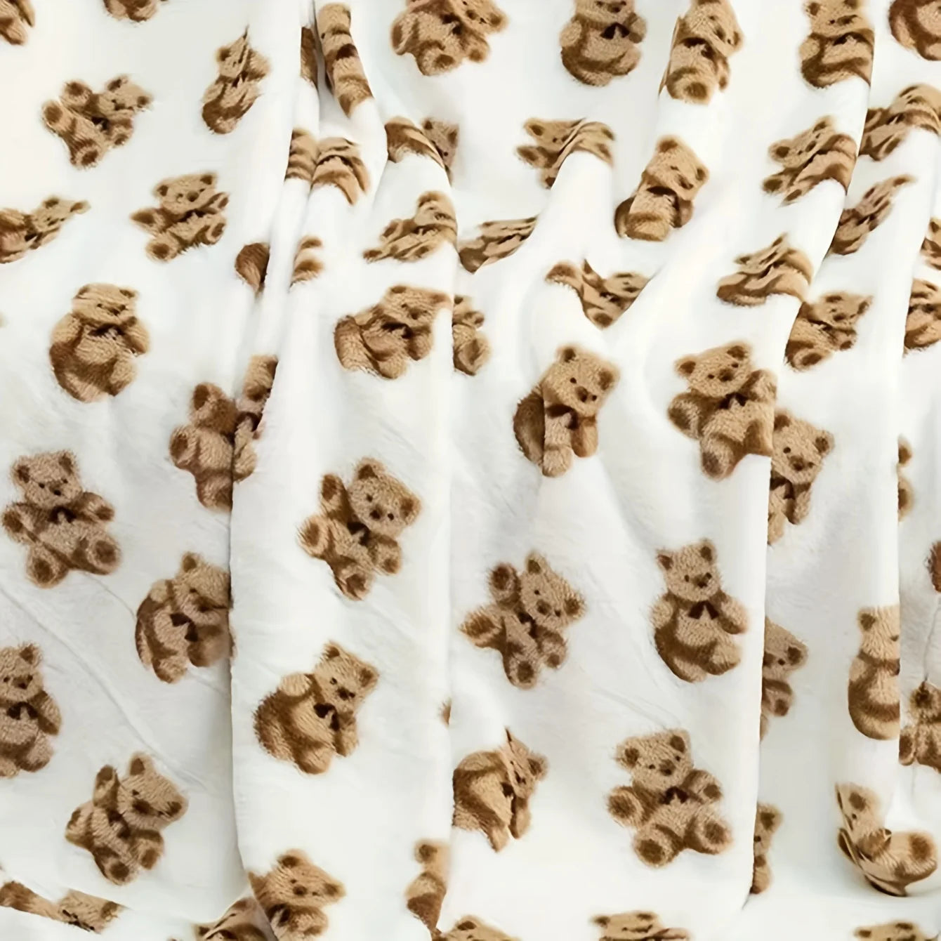 Flannel Bear Blanket Soft Plush Warm Cozy with Cute Bear Print for Sofa Bed Couch Living Room Bedroom Decor Ideal Gift