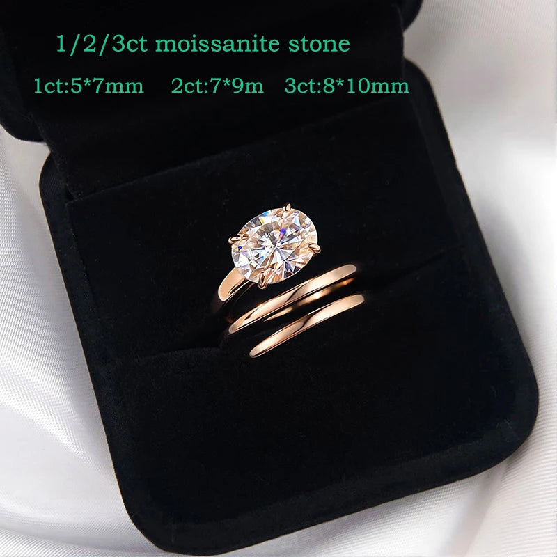 Smyoue 1-3CT Moissanite Solitaire Ring – 14K Gold Plated 925 Sterling Silver Certified Wedding Band