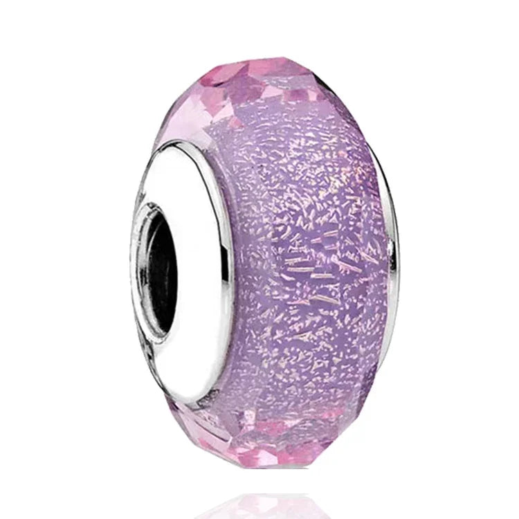 Original Murano Glass 925 Sterling Silver Butterfly Flower Leaf Rainbow Charm Bead | Cosmic DIY Bracelet Jewelry Gift for Women