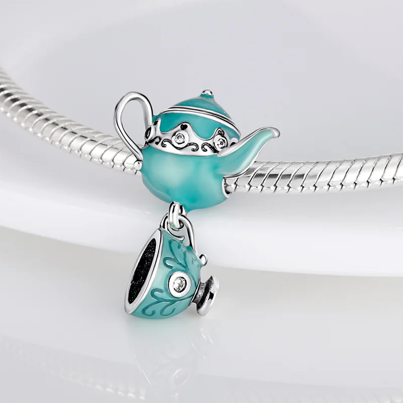 925 Sterling Silver Chocolate & Coffee Charm Beads | Fits Original Pandora Bracelet | DIY Jewelry Souvenir Gift