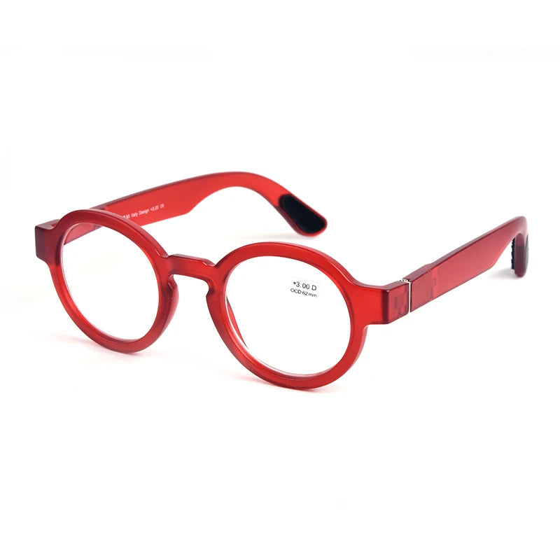Guanhao Brand Men Reading Glasses – Vintage Round Frame Clear Eyewear | Thick Large Frame Presbyopia Glasses for Women & Elderly