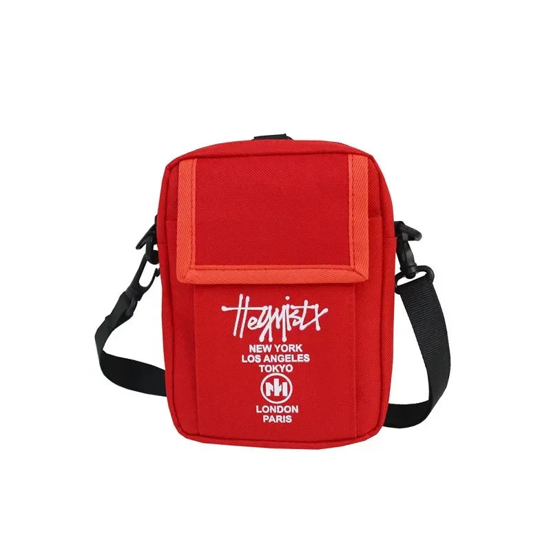Casual Black Canvas Crossbody Bag | Pocket Messenger Bag for Women & Students