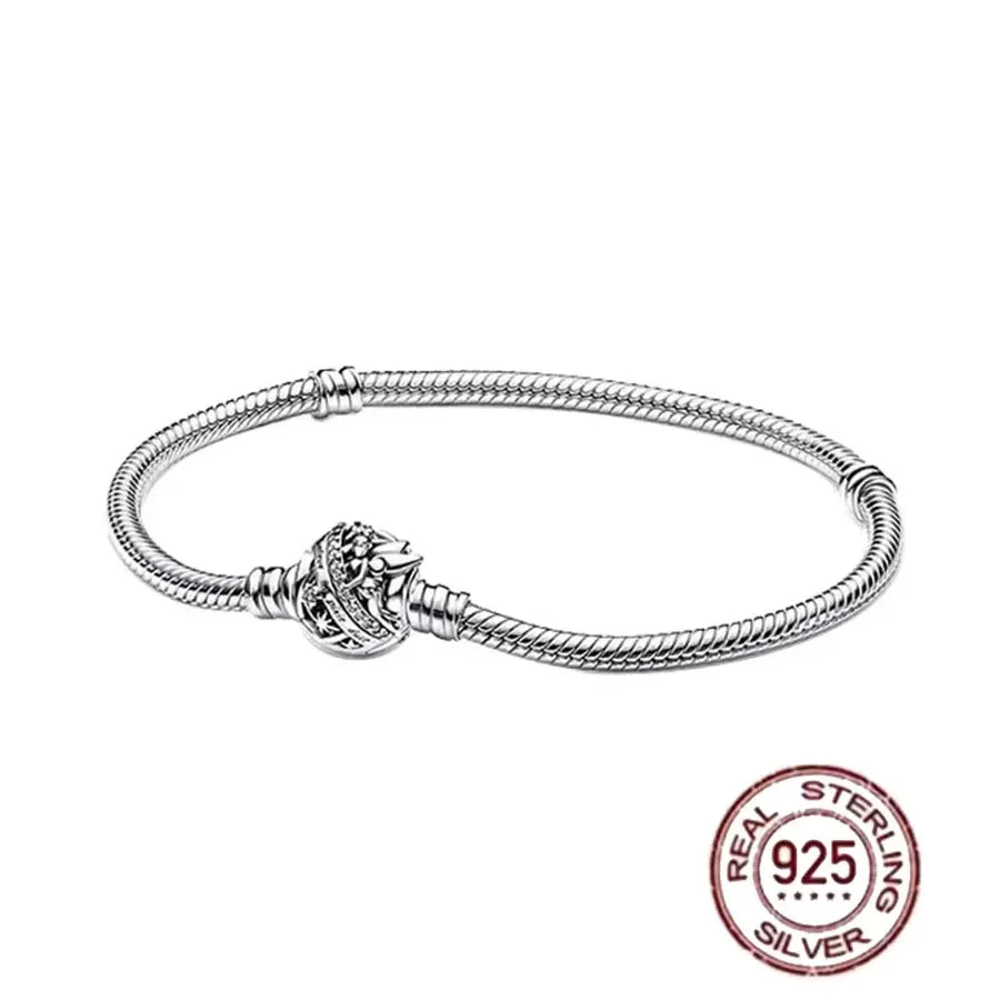 Miniso Disney 925 Sterling Silver Bracelet | Pandora Style Jewelry Gift