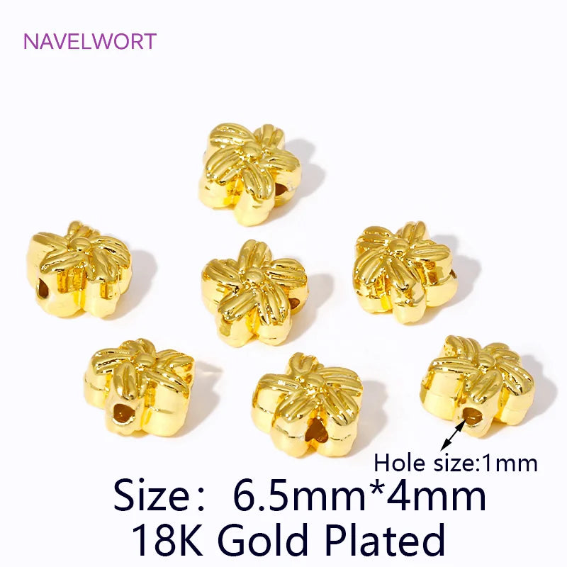 18K Gold Plated Flower Spacer Beads – Brass Bead Separators for Jewelry Making & DIY Crafts