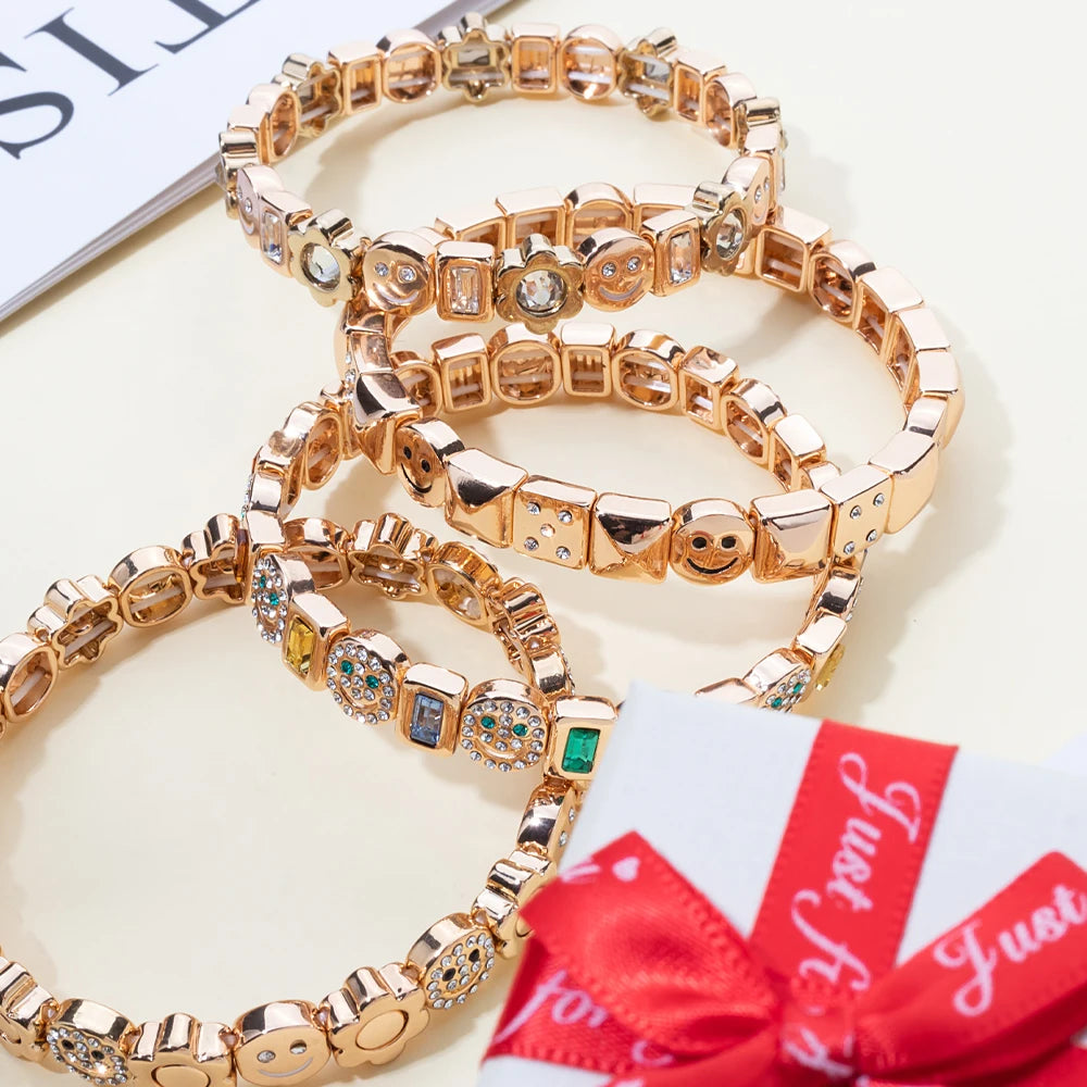 Gold Flower Charm Beaded Bracelet for Women | Boho Summer Jewelry Gift 2023