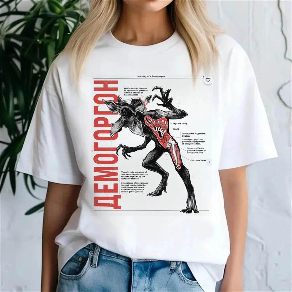 Hawkins Demogorgon T-Shirt 👾 Women Hip Hop Harajuku Streetwear Top ✨