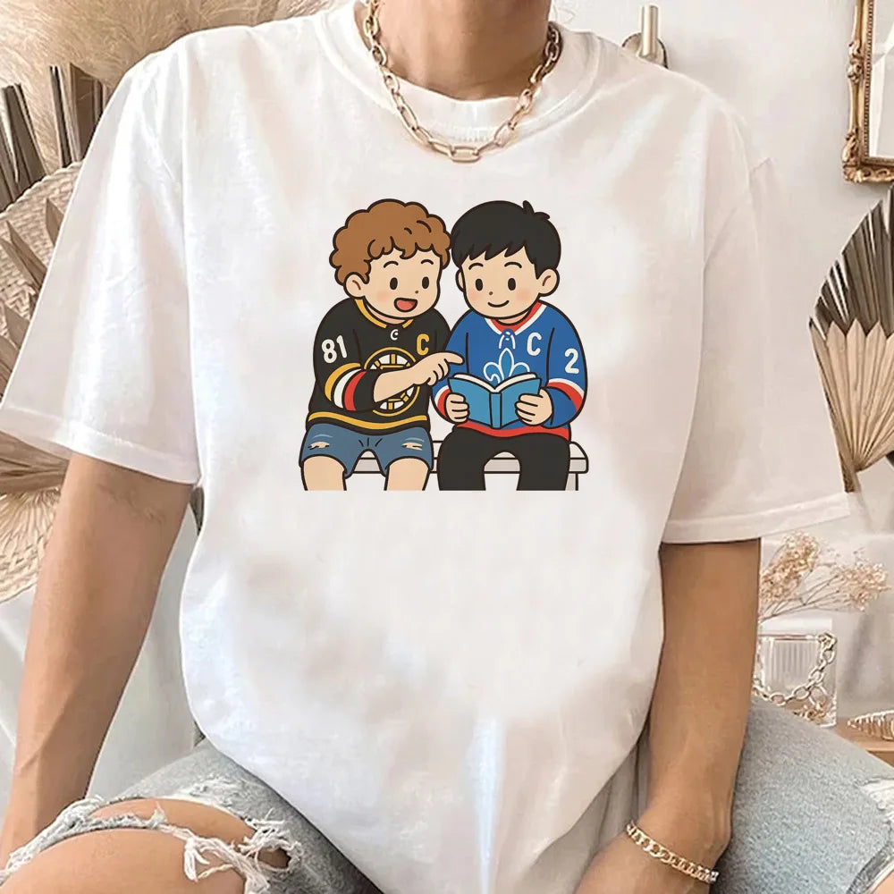 Hot Heated Rivalry T-Shirt 🔥 Women Cartoon Graphic Y2K Streetwear Top ✨