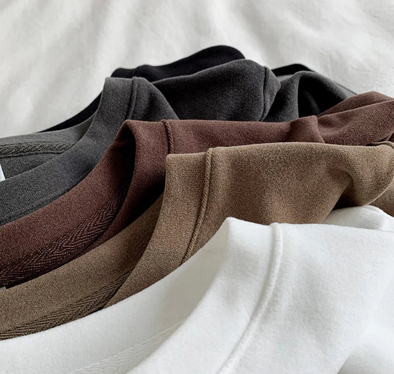 Women's Thermal Long Sleeve T-Shirt | Fleece-Lined Round Neck Top | Autumn Winter Fashionable Inner Wear