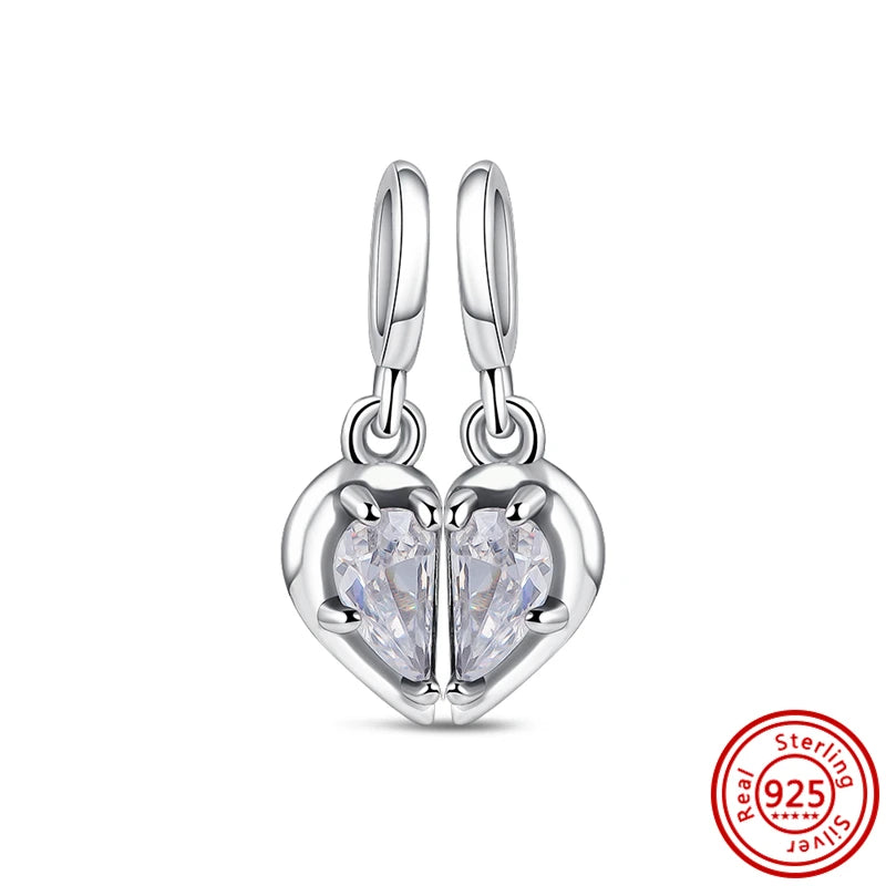 925 Silver Round Chain with Beads, Snowflakes & Hearts for Original Charm Bracelets – DIY Jewelry Accessory