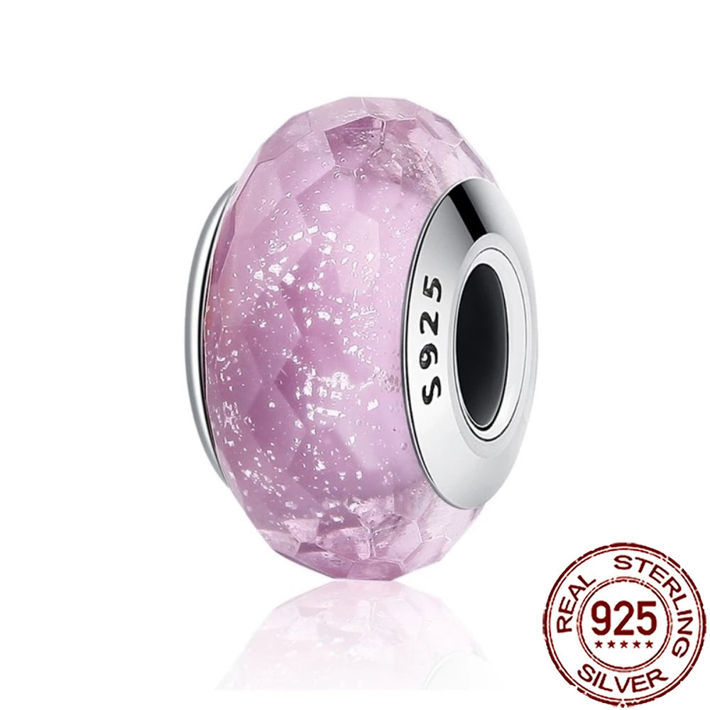 2025 New 925 Sterling Silver Colorful Murano Glass Beads | Fit Original Pandora Bracelet & Necklace DIY Jewelry