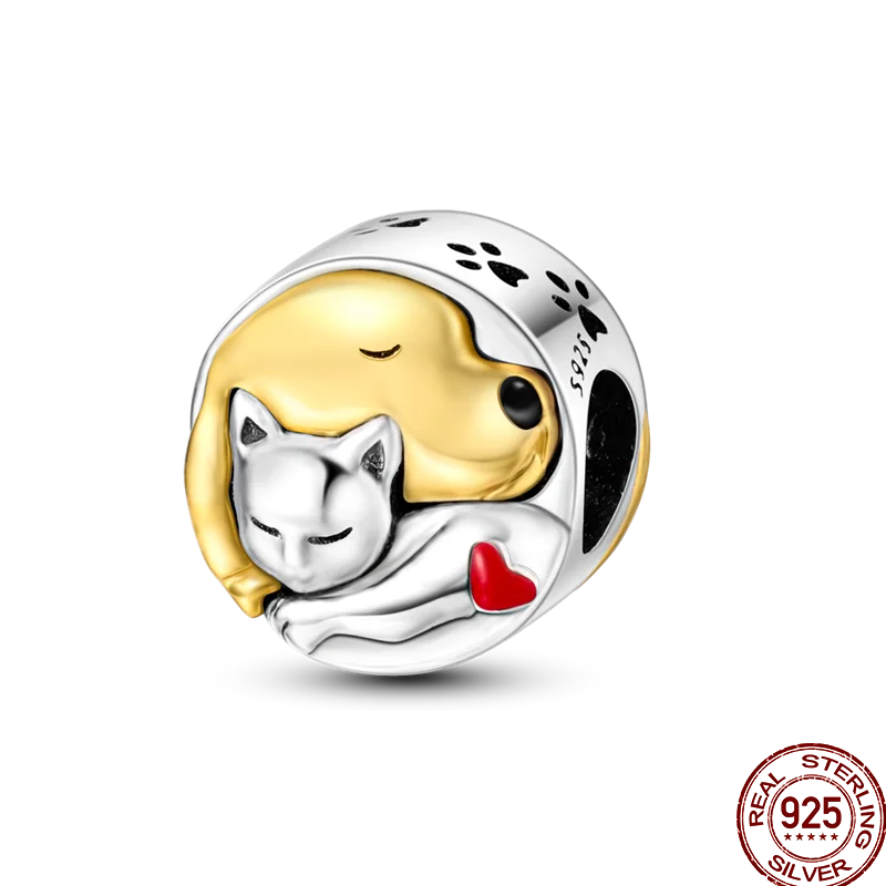 925 Sterling Silver Golden Zircon Saturn Flower Butterfly Charm Bead Fit 3MM Original Bracelet Women DIY Jewelry